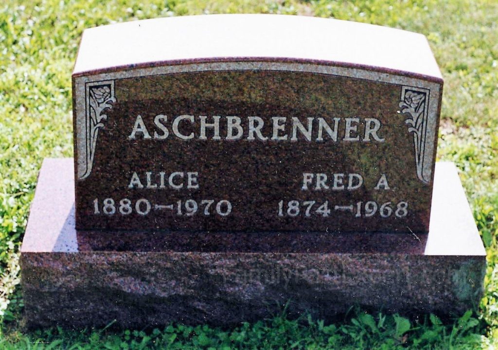Fred and Alice Aschbrenner, graves.