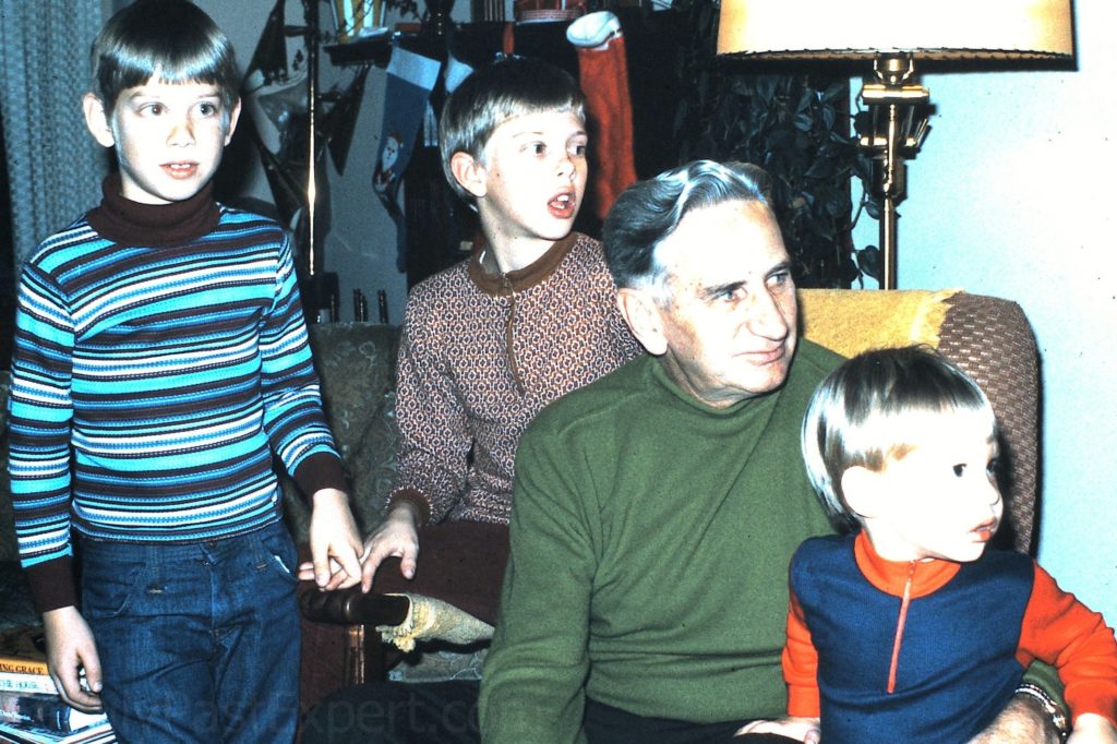 Norman and his three oldest grandchildren.
