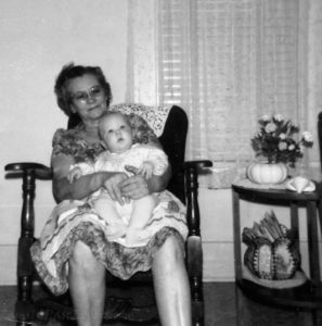 Margaret and her first grandchild.