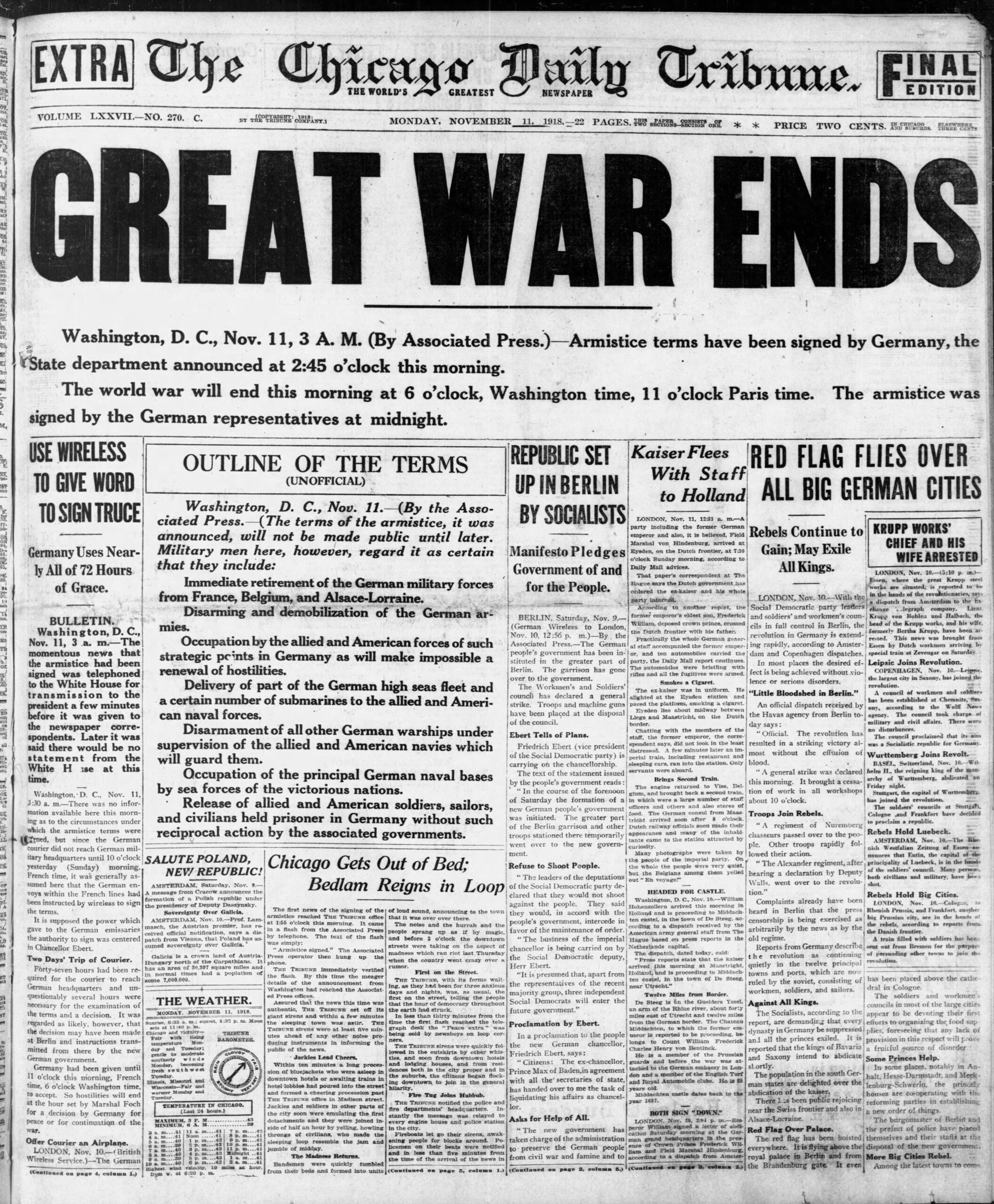 11 November 1918 Armistice Day