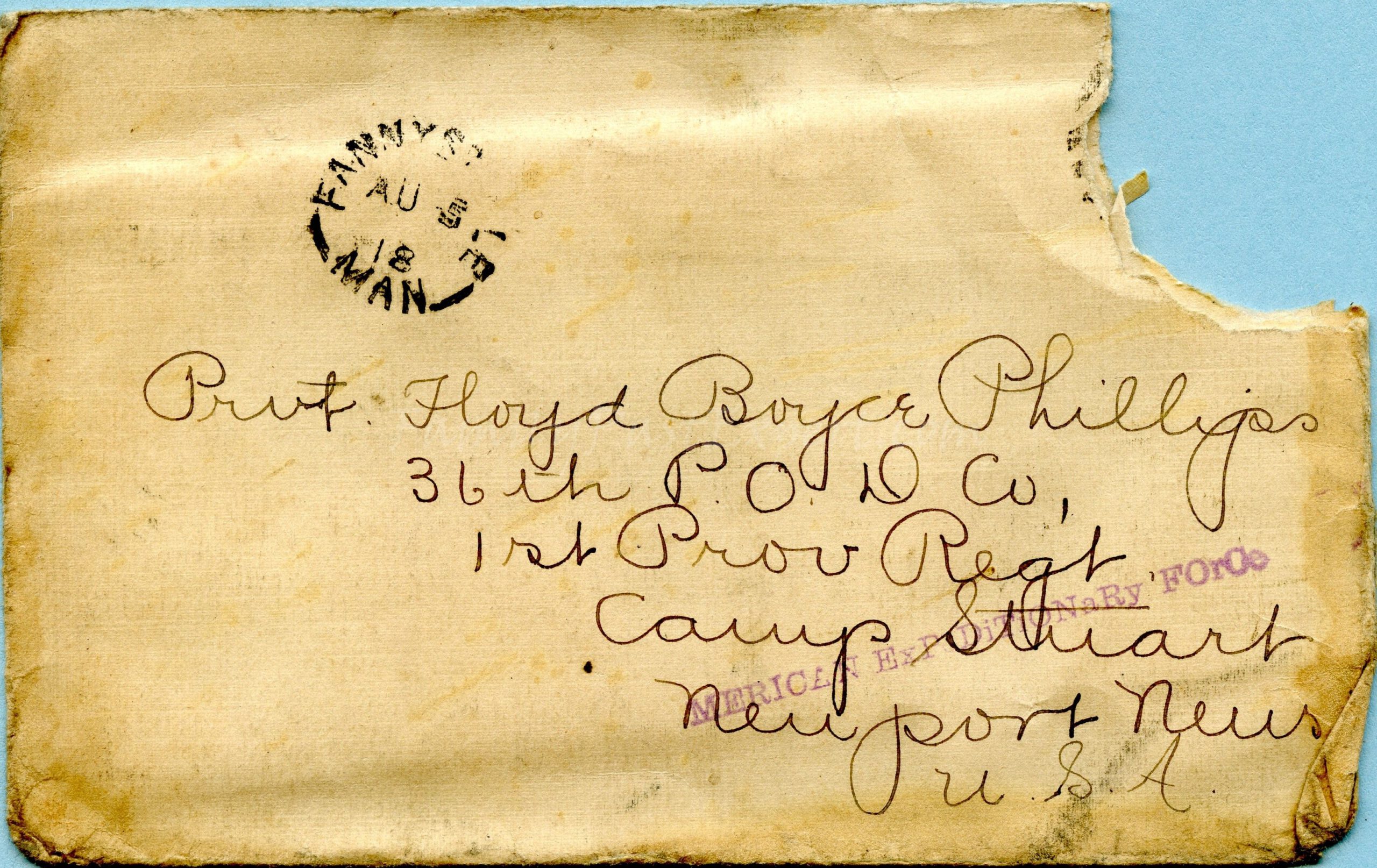 18 August 1918 From Charles in Canada