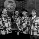1953 1st Event Winners Wausau Invitational Bonspiel LtoR Norman Krueger, O.L. Enstad, Harry Johnson, Larry Wilke